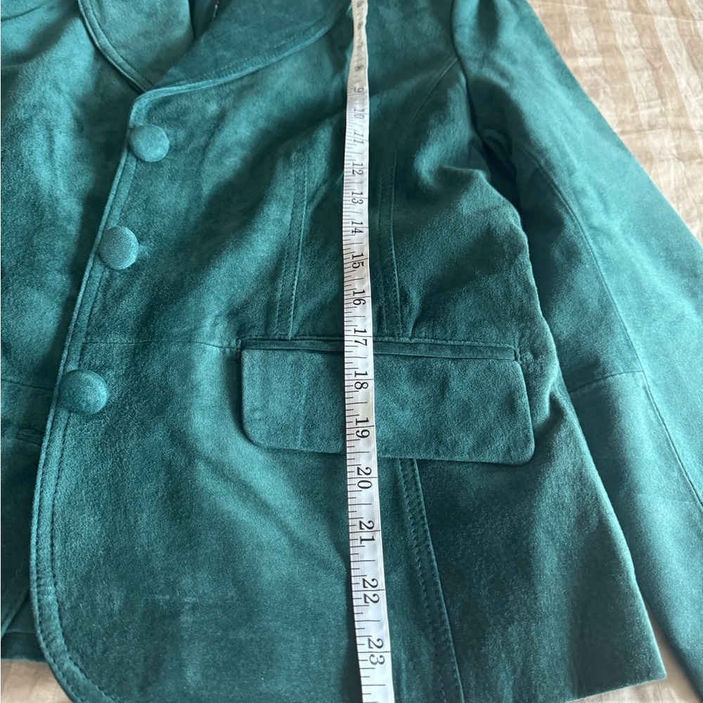 Bernardo Green Suede Button-Front Jacket - Picture 4 of 7